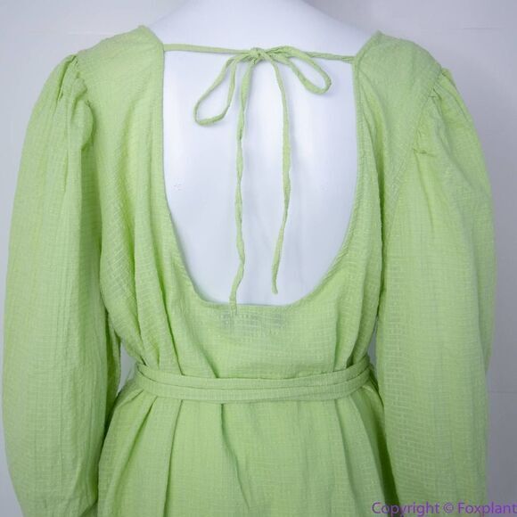 NEW Eloquii Lime Green Textured Cotton Easy‎ Day Dress, size 18 - Picture 6 of 16
